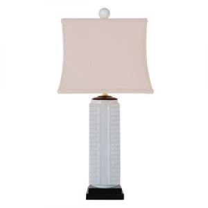 East Enterprises LPB1014Y - Celadon White Square Vase Lamp.jpg